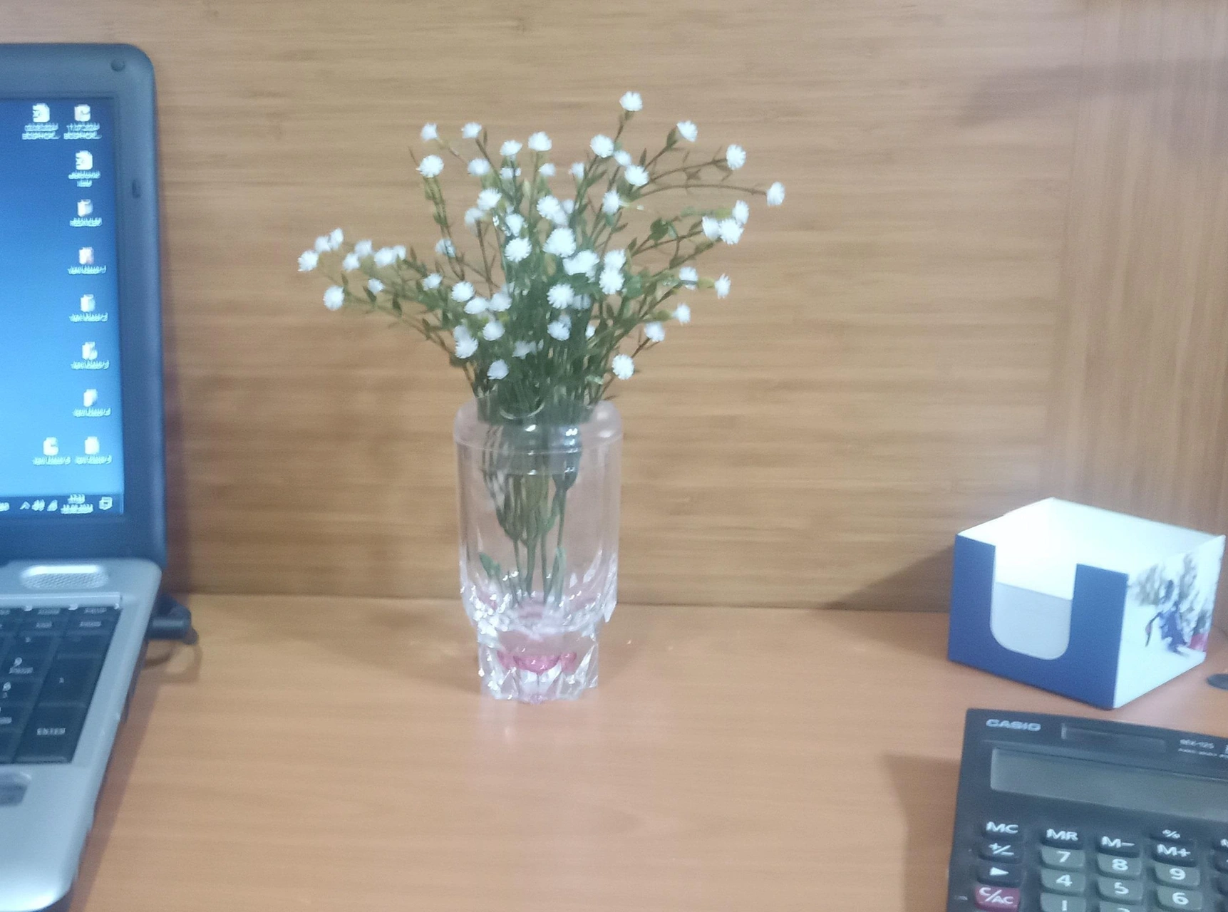 2 Adet Vazo Dahil,vazoda Çiçek,beyaz Yapay Çiçek,vazo Dekoratif Kristal Damlalı 6x6x19cm Çok Renkli