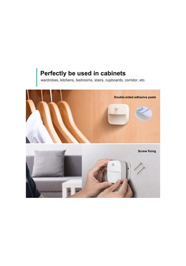 Teltree Akıllı Led Sensörlü Dolap Lambası - Bebek Odası, Mutfak, Merdiven Aydınlatma İçin 6'lı Paket Beyaz Işık