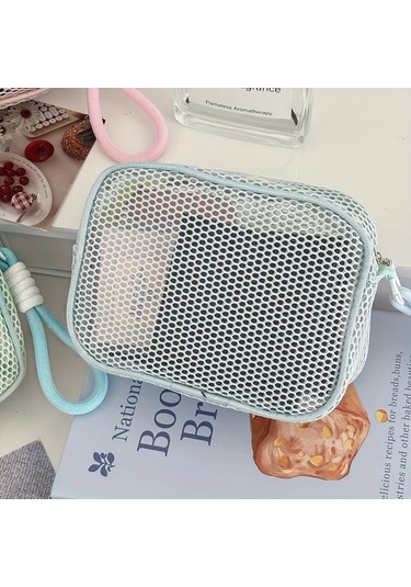 Elmpaly Tofu Blok File Çanta Bilek Kayışlı Büyük Kapasiteli Pastel Renkli Bozukluk Cüzdanı