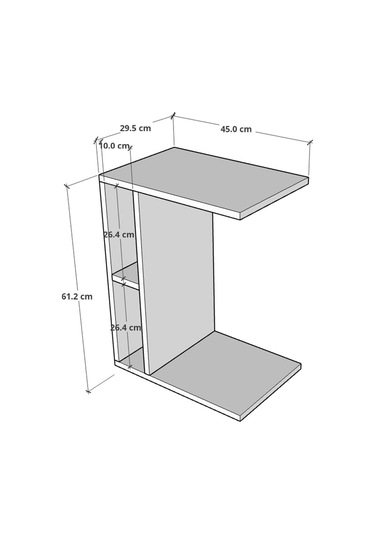 C Yan Sehpa Tekerlekli Koltuk Kenarı Dergilik Sehpa Beyaz