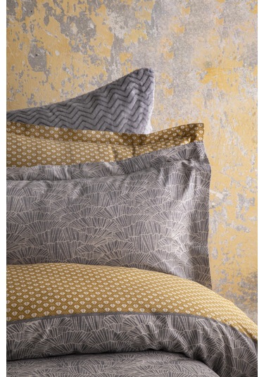 Çift Kişilik Paolina Gri Yatak Örtülü Nevresim Set Gri