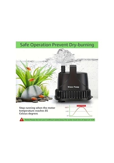 Fastbuy Fochsia Looyoou 800l/h Akışlı Dalgıç Pompası, 15w Sessiz Balık Tankı Pompası