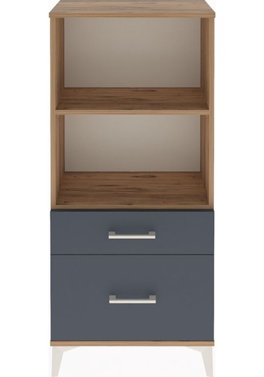 Arges Dolap 2 Raflı 2 Çekmeceli 60x30x134 Çam-antrasit Atlas Çam