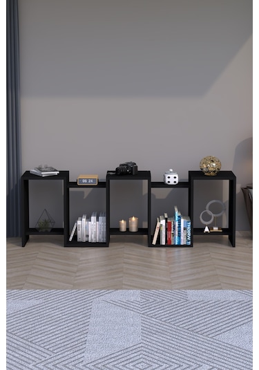 Zero Dekoratif Kitaplık Siyah