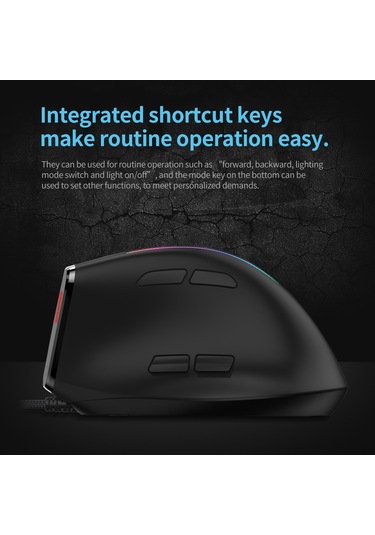 Hallow Zelotes-T-50 Dikey Kablolu RGB Optik Mouse