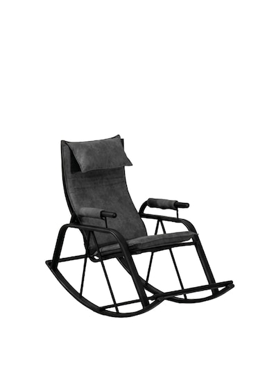 Lumis Garden Relax Sallanan Sandalye, Metal Ayaklı Tv Koltuğu, Sallanan Tekli Koltuk Gri