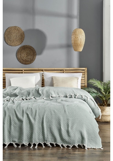 Çift Kişilik Yatak Pikesi Deniz 200 X 230 Cm Yeşil