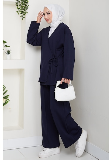 Kimonolu Oysho İkili Takım 1623 - Lacivert Lacivert