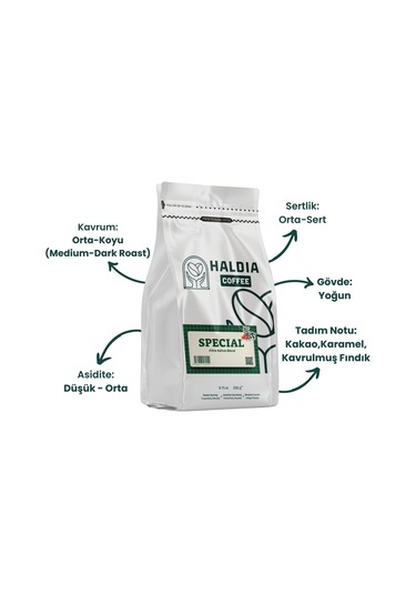 Haldia Coffee Special Filtre Kahve Blend 250gr. Orta- Koyu Kavrum Yoğun Gövde, Yoğun Tat French Press