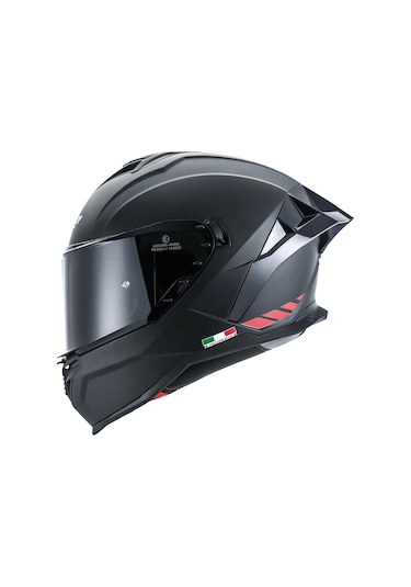 Sway SW 867 Red Strıp Siyah Camlı Motosiklet Kaskı Mat Siyah