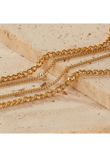 Sones Opk Gx2424 Paslanmaz Çelik Kare Kolye Çift Katmanlı Kolye Çok Renkli