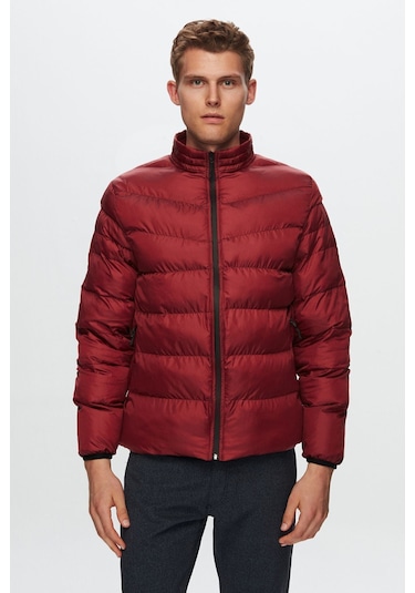 Ds Damat Slim Fit Bordo Rüzgar Geçirmez Elyaf Dolgulu Mont 1HF07ORT01940 Bordo