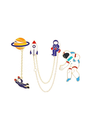 Ruicoo Uzay Serisi Astronot Roket Güneş Sinyali Broş, Ev Kullanıma Uygun, Kolay Kullanım, Dayanıklı Malzeme Diğer