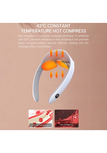Maiyame Lg A5 Boyun Massaj Cihazı: Katlanabilir Mini Tasarım, Düşük Frekanslı Darbe, 42 C Sabit Isı, 5 Mod, 15 Seviye Güç, 15 Dakika Zamanlayıcı Gömülü Pil Beyaz Çok Renkli