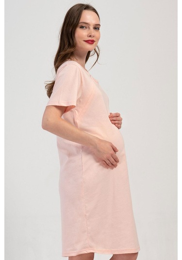 Kadın Kısa Kol Lohusa Baby Pink Tunik C1t9n4o804