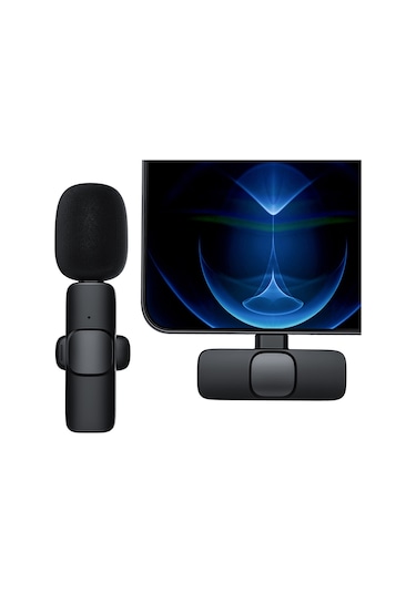 Type-c Kablosuz Gürültü Önleyicili USB C Vlog Yaka Mikrofonu