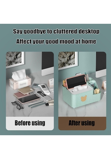 Sones Çizim Kağıdı Masaüstü Düzenleyici Sehpa Çok İşlevli Uzaktan Kumandalı Saklama Kutusu, Renk: Yeşil Büyük Diğer