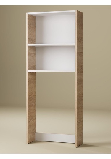 %100 Mdf Çamaşır Ve Kurutma Makinesi Dolabı, Beyaz Açık Raflı Çamaşır Makinesi Üstü Düzenleyicisi Sonoma-beyaz Sonoma - Beyaz