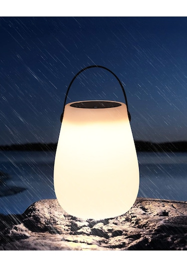 Luna Solar Yuvarlak Masa Lambası Beyaz