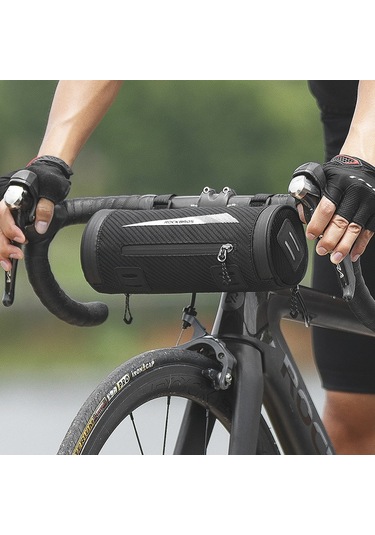 Rockbros-bisiklet Gidon Çantası Su Geçirmez Bisiklet Ön Saklama Y21613 Siyah