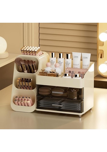 Büyük Kapasiteli Çekmeceli Makyaj Düzenleyici Krem