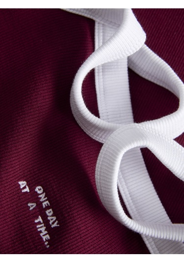 Streç Kalip Nakis Islemeli Kare Yaka Bluz - Fifi - 12276337 Cabernet