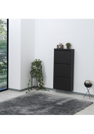 Arthur 3'lü Ayakkabılık Siyah