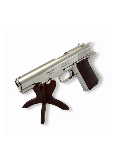 Denix Dekoratif Replika Otomatik 45 Kalibre Gümüş M1911a1 Tabanca