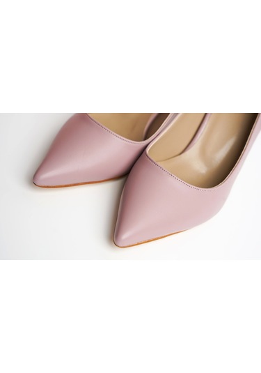 Assortie Pastel Pembe İnce Topuklu Kitten Heel Kadın Ayakkabı Pastel Pembe