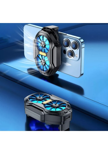 Fs01 Çift Fanlı Şarj Edilebilir Cep Telefonu Soğutucu-al4404