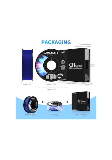 Creality Cr-petg Şeffaf Mavi Filament 1.75mm 1000gr