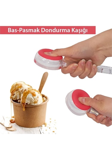 2 Adet Bas-parmak Dondurma Kaşığı Çok Renkli
