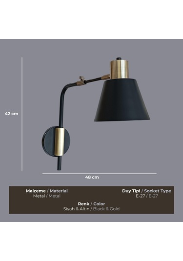 Lumos Siyah Aplik Siyah Gold