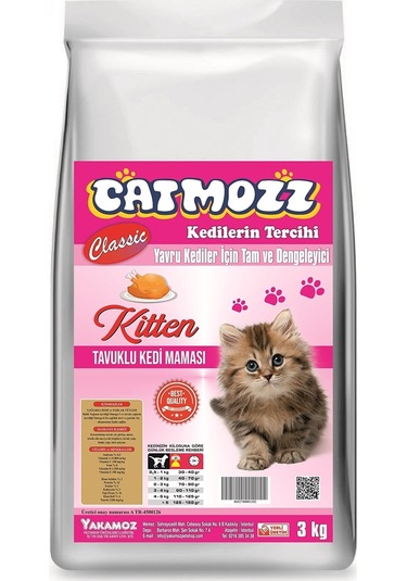 Catmozz Classic Tavuklu Yavru Kedi Maması 3 KG