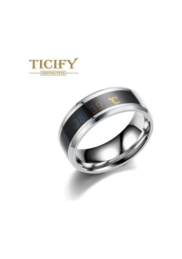 Gümüş Paslanmaz Çelik Sıcaklık Halkası Vücut Sıcaklığı Akıllı Sıcaklık Algılama Titanyum Çelik Çift Yüzük Gümüş Gümüş Paslanmaz Çelik Sıcaklık Halkası Vücut Sıcaklığı Akıllı Sıcaklık Algılama Titanyum Çelik Çift Yüzük Gümüş