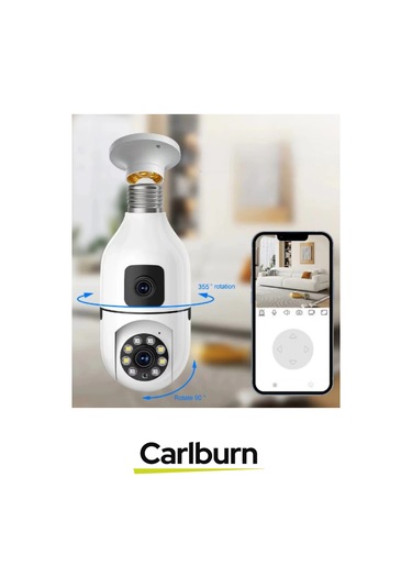 360 Panoramik Görüş 4k Full Hd Çift Lensli E27 Duy Girişli 8 Mp Kablosuz Ampul Kamera