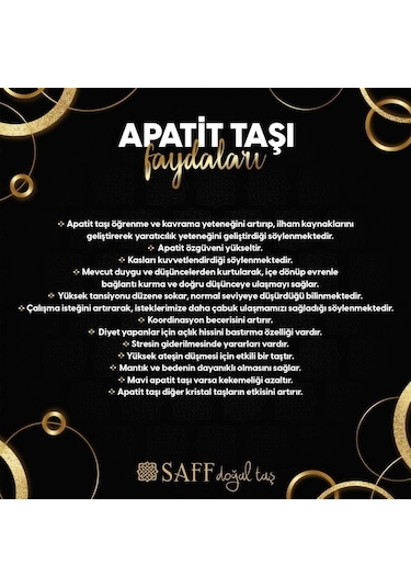 Saff Doğal Taş Apatit Kolye  210358 Altın