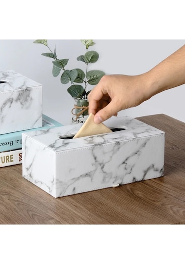 C-modern Mermer Dikdörtgen Suni Deri Doku Kutusu Peçete Tuvalet Kağıdı Tutucu Kılıf Dağıtıcı Ev Dekorasyon