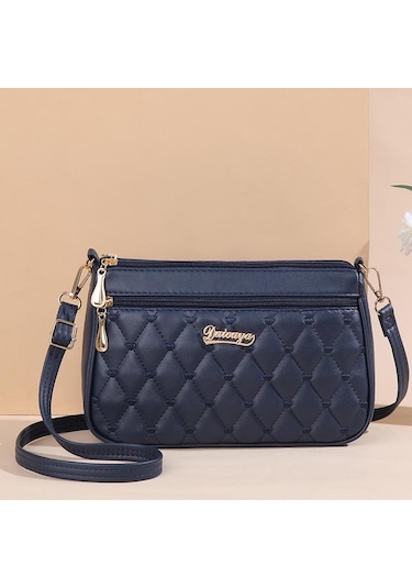 Güzel Nakışlı Askılı Çanta Kadın Çoklu Cepler Ve Büyük Kapasiteli Omuz Çantası Moda Kadın Çantası Deep-blue Çok Renkli