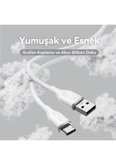 Voltme C2001 Powerlink Moss 60w Usb To Type-c Şarj Kablosu 1m 3a- Beyaz