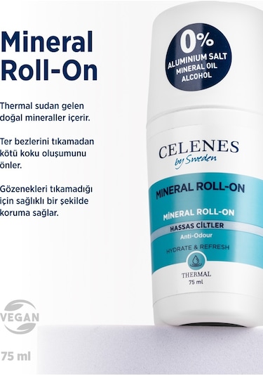 Celenes Thermal Hassas Ciltler İçin Parfümsüz Roll-On Deodorant 75 ML