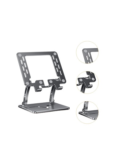 Homyl Tablet Stand Tutucu Kaymaz Taban Siyah-kare-delik