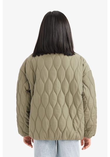 Defacto Kız Çocuk Su İtici Kapitoneli Fermuarlı Çıtçıtlı Mont E7039a825aukh461 Haki