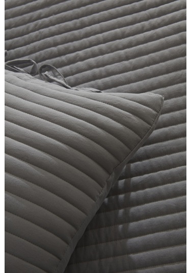 Karaca Home Elie Çift Kişilik Yatak Örtüsü Seti Gri Gri