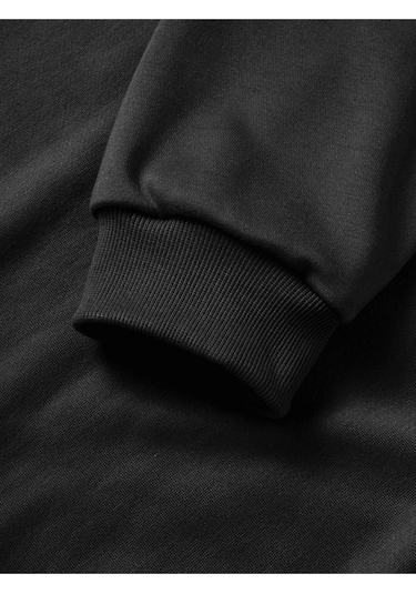 Üç İplik Kapşonlu 10 Kasıma Özel Sweatshirt - Siyah Çok Renkli