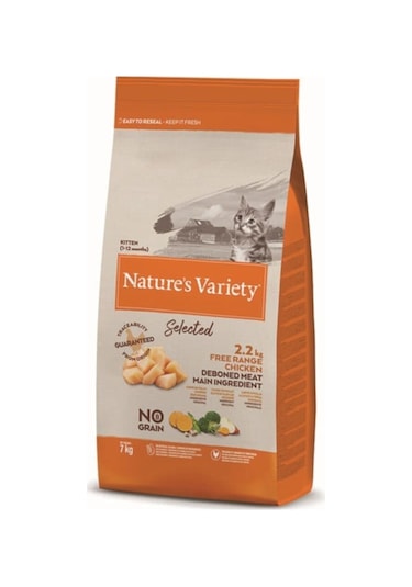 Nature's Variety Cat No Grain Tavuklu Yavru Kedi Maması 7 KG