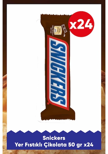 Snickers Yer Fıstıklı Çikolata 50 G X24