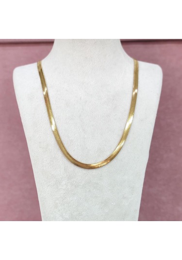 Yassı Çelik Zincir Kolye 001