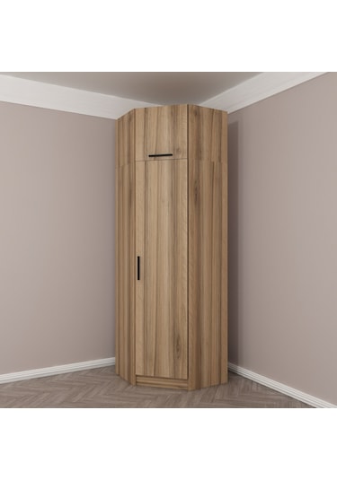 Minar Kale 1 Kapaklı Köşe Dolap + Yüklük Dore 235cm