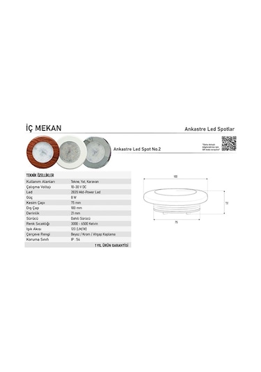 Krom Gömme Led Spot No.2 - Günışığı